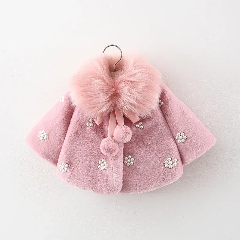 Cappotti per bambini invernali cappotto boutique con pelliccia neonate ragazze natalizie natalizie di capispalla caposplaca bambina rosa mantello