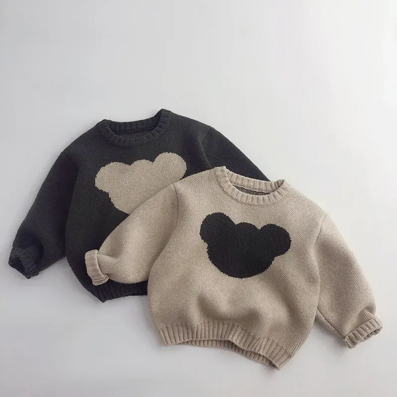 Truien jongens en meisjes baby stiksel ronde nek gebreide pullover top losse herfst en winter nieuwe kindertrui gebreide top