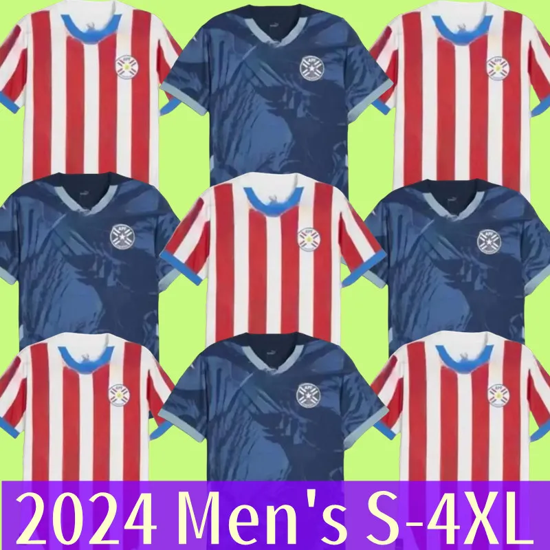 2024 Paraguay Soccer Jersey 2024 Copa America Camisa Home Away Football Shirt Kit Size S-4xl