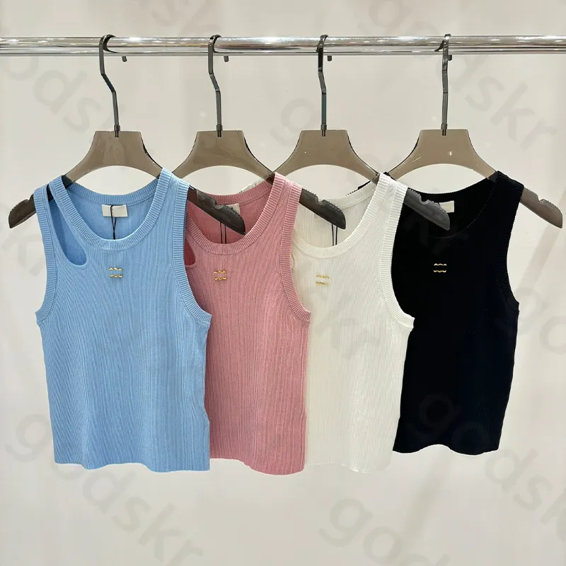 Fashion des créateurs de tricots irréguliers Designer pour femmes simples Halter Tops Camisole Impression vintage Sexy Camisole