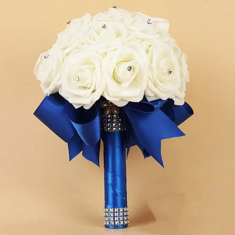 Fleurs de mariage 1 pcs tenant des roses bouquet de main romantique artificielle de