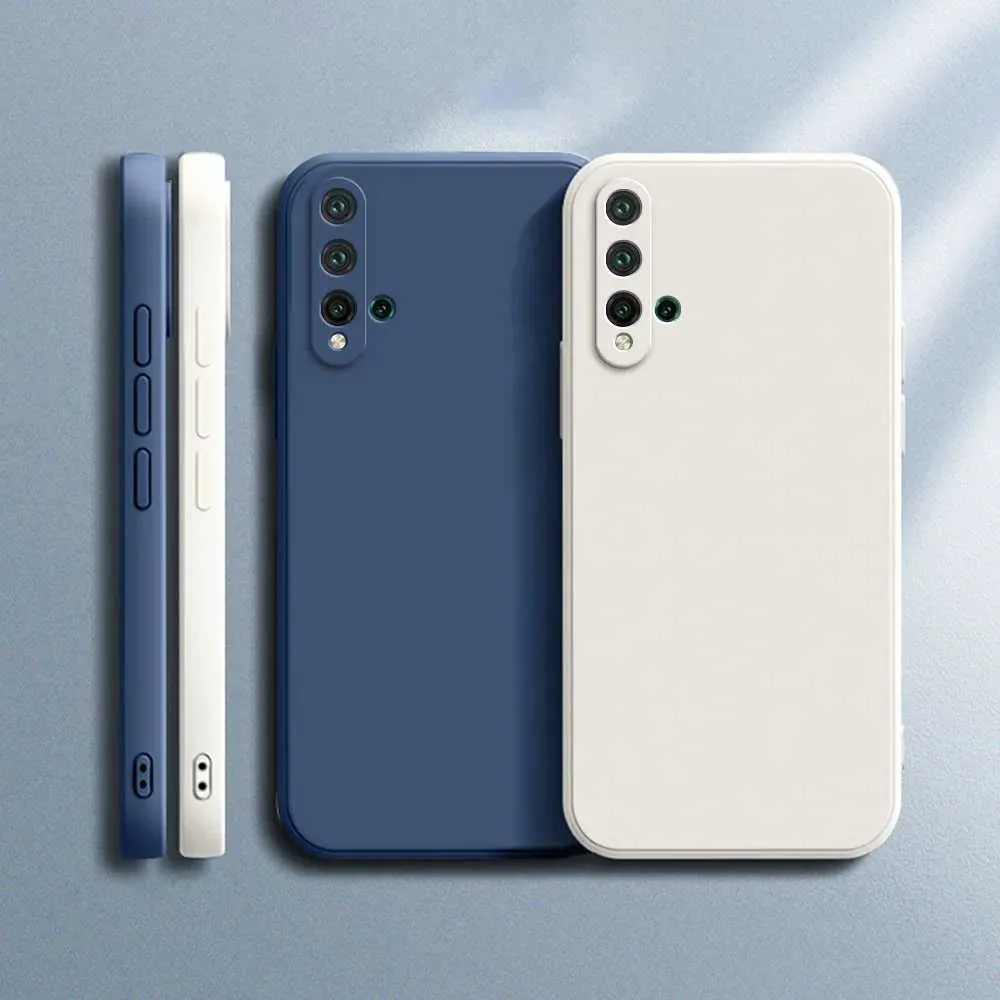 Mobiltelefonfodral telefonfodral för huawei nova 5 5i pro 5z 5t 5e fyrkantig flytande silikon nova5 5ipro mjuk lyxsocksocktät tunn täckning funna 240423