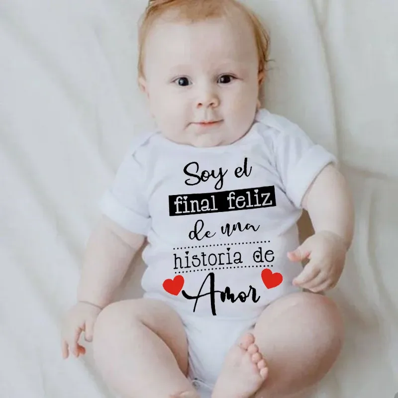 One-Pieces Funny Newborn Baby Romper Infant Short Sleeve Baby Body Clothes Spanish Print Boy Girl Toddler BodySuit Born Crawling Baby 024M