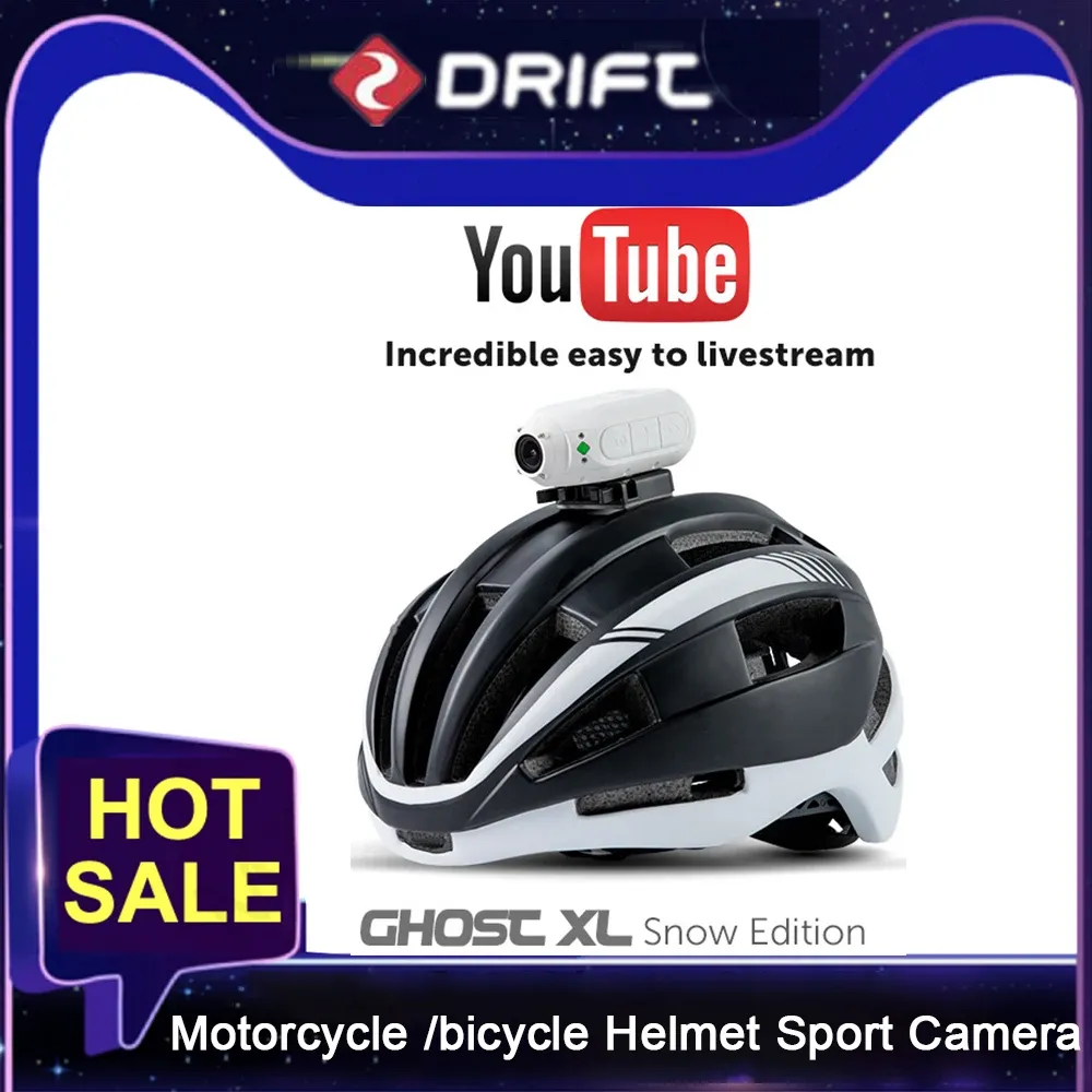 Cameras Drift Ghost XL Motorcycle Bicycle Casque Sport Camera Action Action Video CAM HD 1080P WiFi IPX7 Ipx7 Imperproofr 9 Hour Battery Life Came