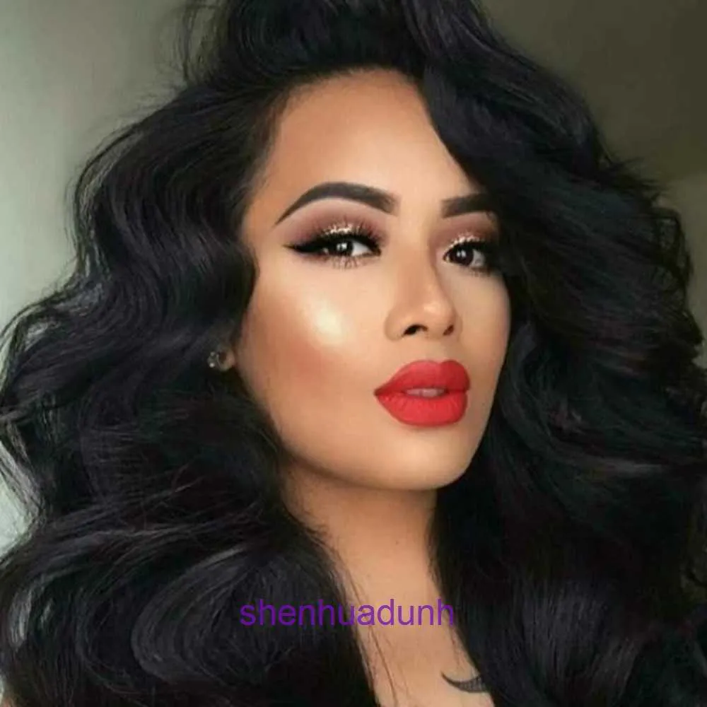 Wholesale all wigs for women outlet Tume wig Naomi same black wavy with side split fluffy long curly hair YXOW