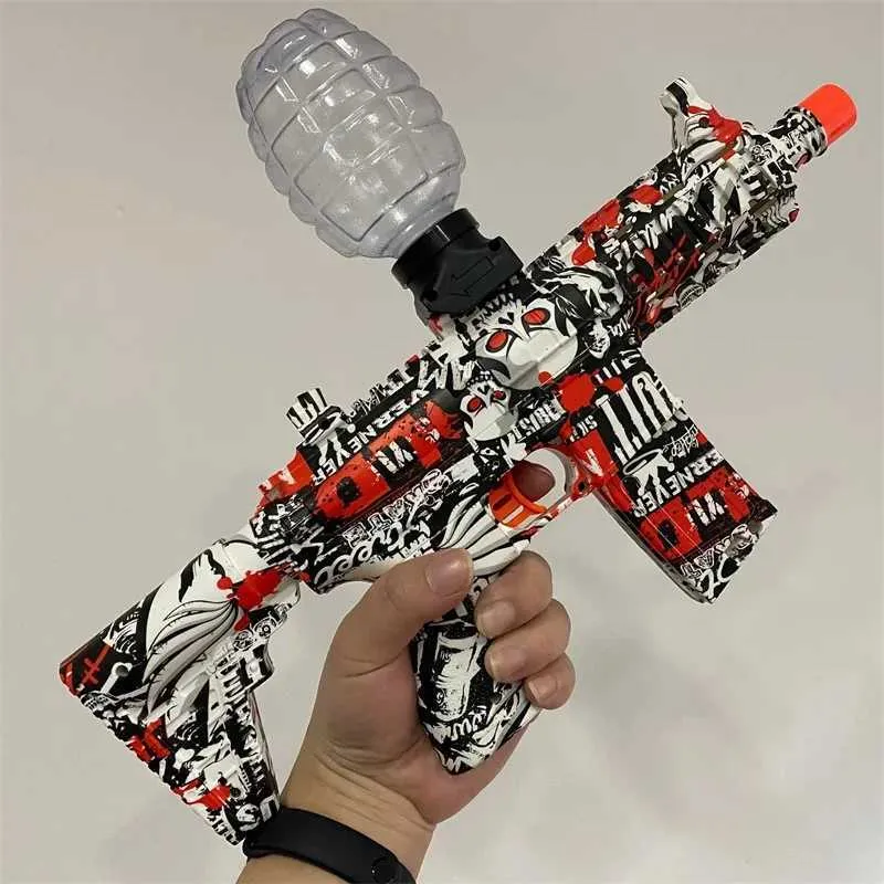 Gun Toys M416 Electric Gel Ball Toy Gun High-speed Burst Orange Plug And bottle Magazine For Outdoor Interactive Parent-child GamesL24424