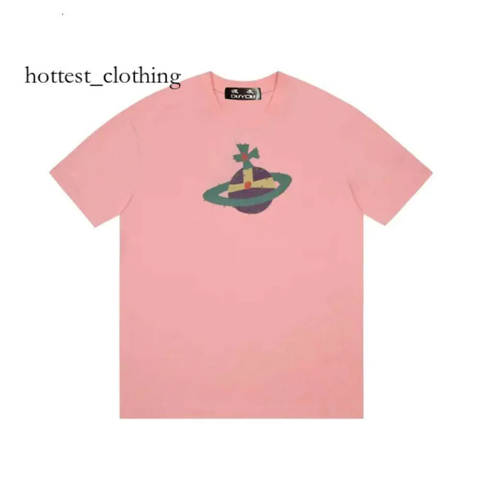 Viviane Westwood Shirt Mens T-Shirts Spray Kula Kuleta West Wood Brand Ubranie Mężczyźni Kobiet Letnia koszulka z literami Cotton Jersey Wysokiej jakości topy 2745