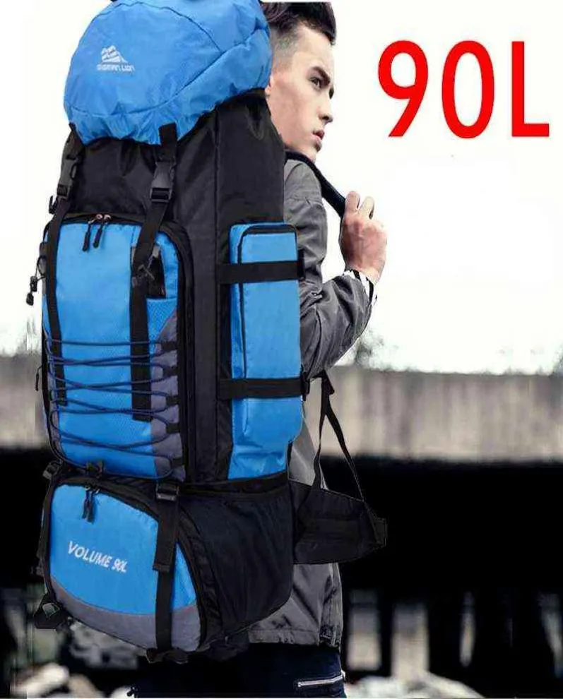 90L Travel Bag Camping Ryggsäck Vandring Arméklättringsväska Trekking Mountainering Mochila stor kapacitet Sport Rucksack T2208016522706