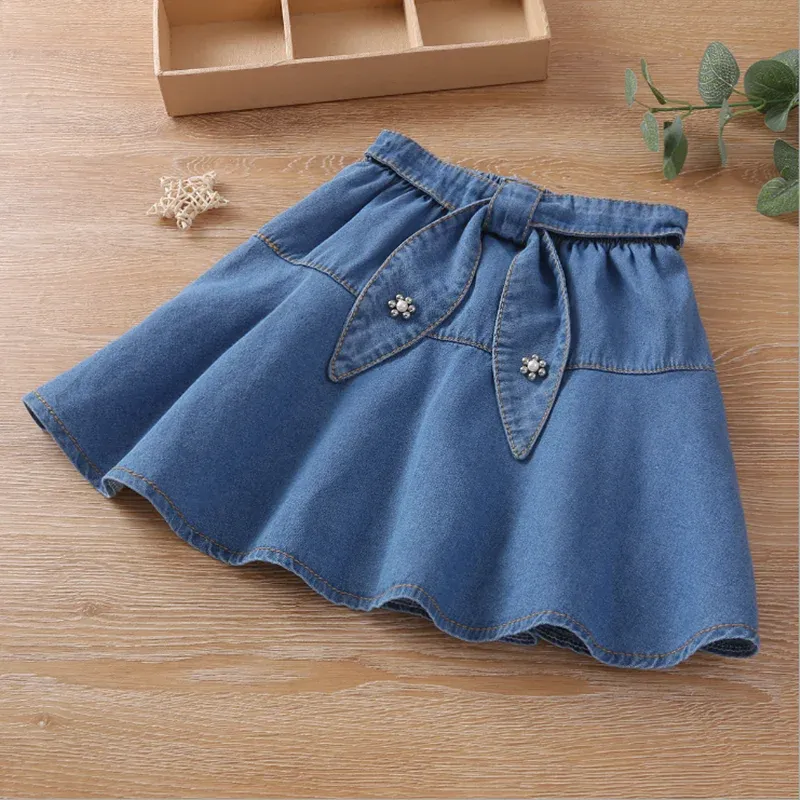 Сета для девушек джинсовая юбка мода Blue 2021 Новая весенняя корейская версия маленькой девочки юбка детская принцесса платье