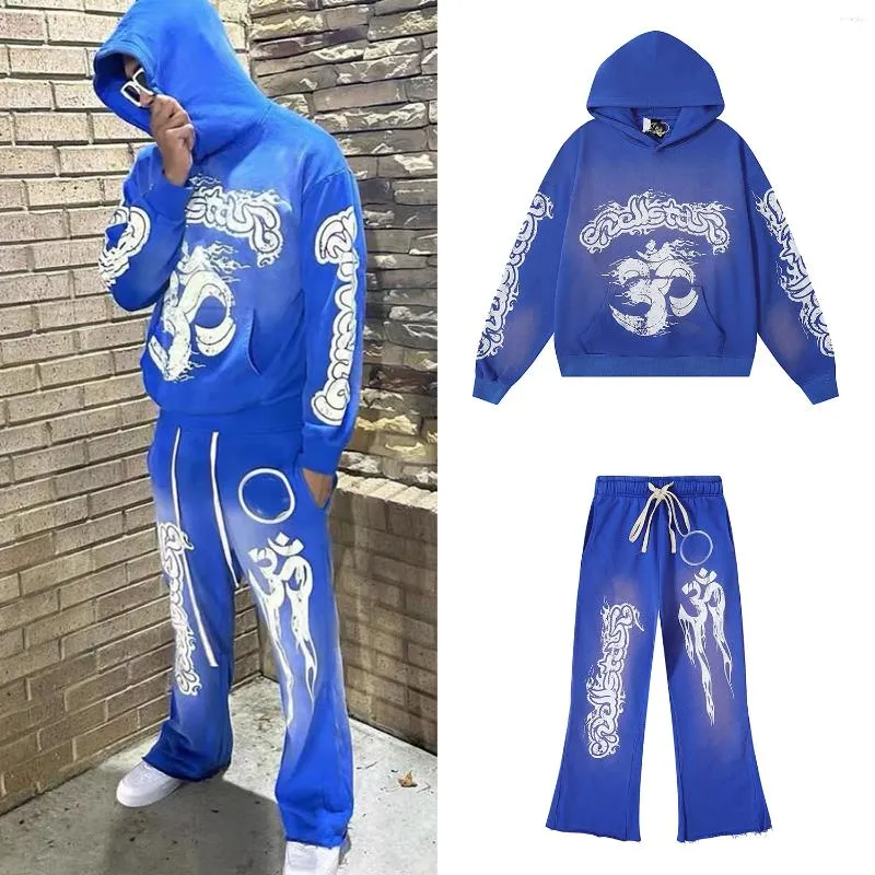 Printed Hoodie Set For Men And Women Hip Hop White Hoodrich