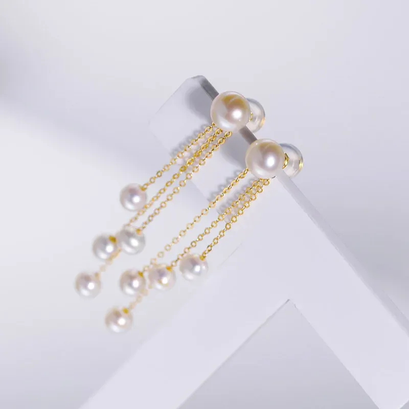 Boucles d'oreilles sinya classiques 18 km piéton goutte d'oreille boucle oreille naturel rond perles bijoux bijoux femmes filles mère meilleur cadeau