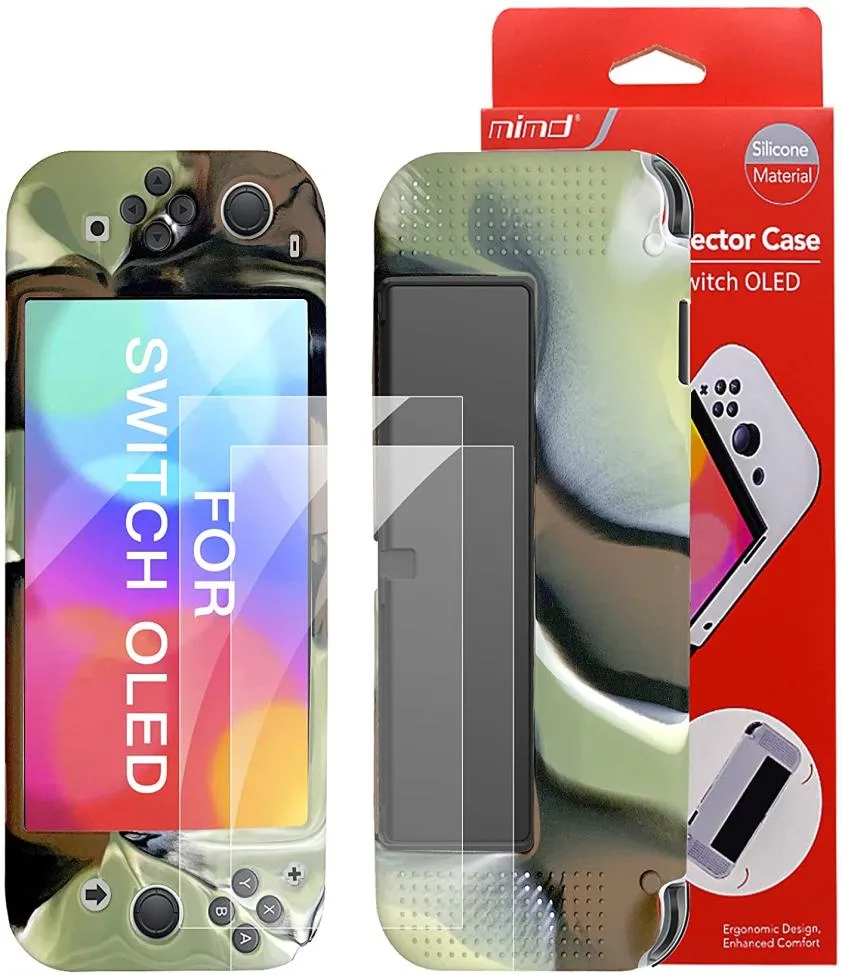 Dockbart fall för ny Nintendo Switch OLED -modell med 2 stycken Skärmskyddsfilm TPU -stötdämpning Antiscratch Protective 5573378