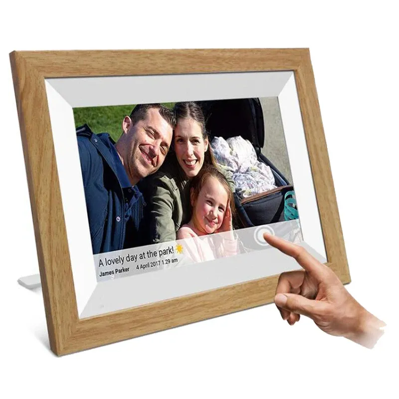 Frames 10.1 inch wifi cloud digital photo frame ios Android APP remote digital photo frame wooden digital frame