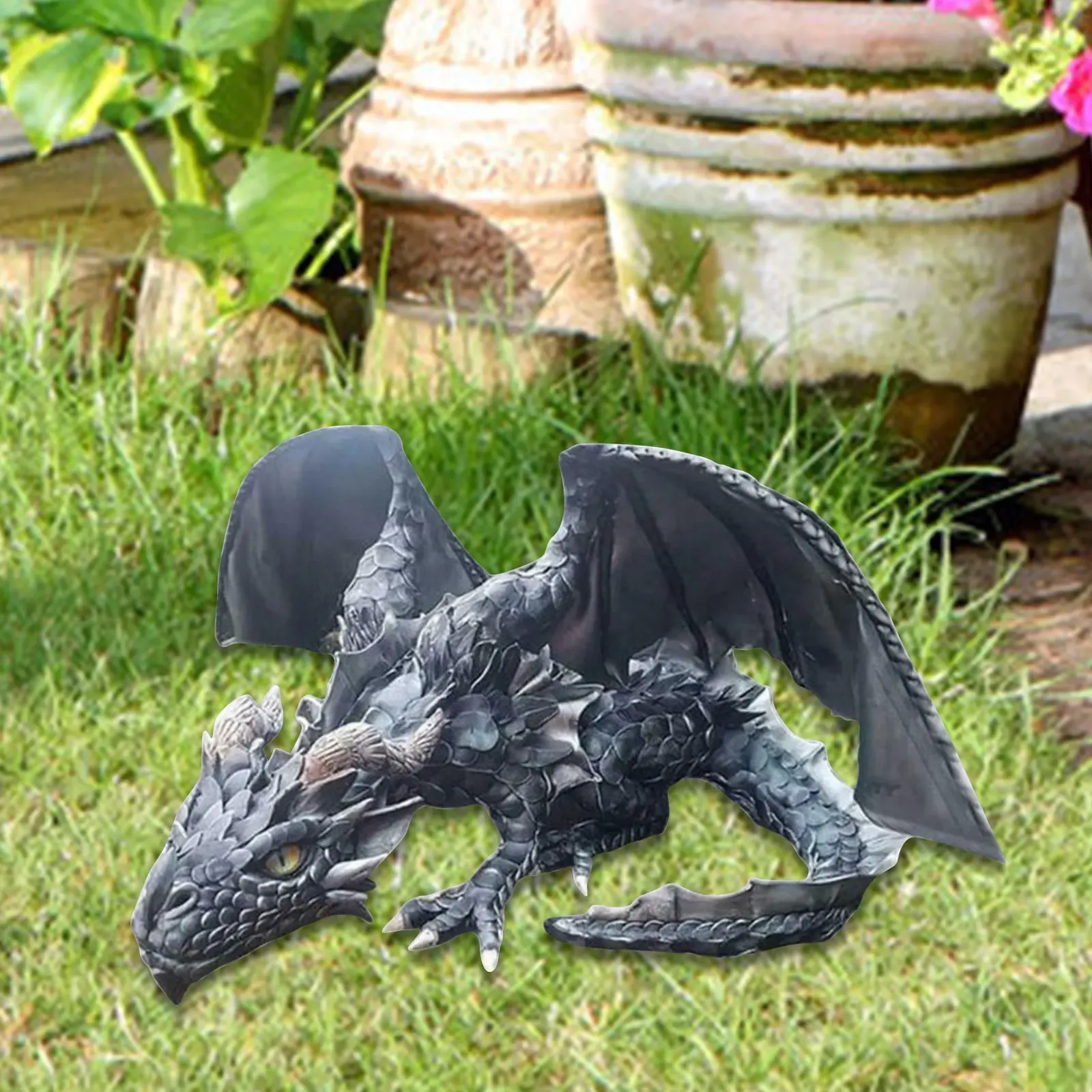 Esculturas Dragon estátua Halloween Combat Dragon Resina Escultura Ornamentos para ao ar livre