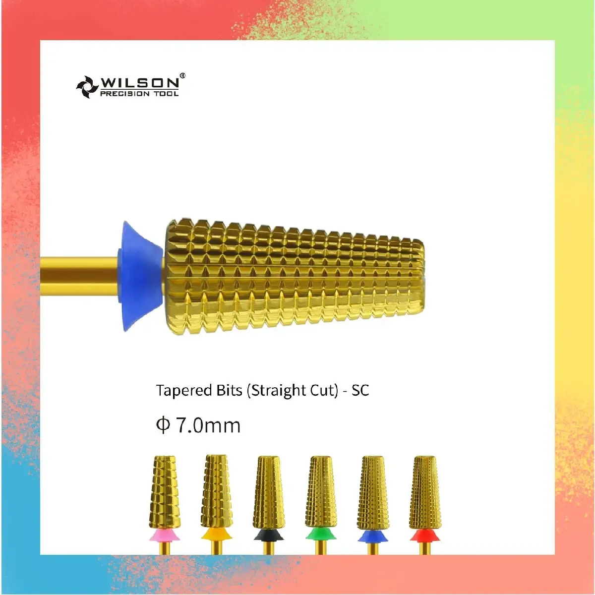 Bits WILSON 7.0mm Tapered Bits (Straight Cut)Super Cut Suitable for trimming hard gel and acrylic etc Nail Accessories Tools Nails