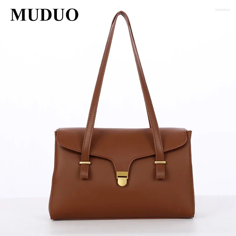 Bag Vintage Big A4 Work Shoulder Bags For Women Lock Design Female Briefcase Simple Large Capacity Ladies Tote PU Leather Handbags