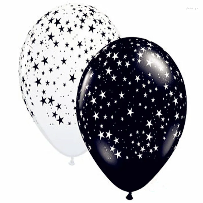 Party -Dekoration hochwertiger schwarzer Sternballon 12 -Zoll -Druckballons Damask Stars weiße Luftballons Color Classic Globos Supplies