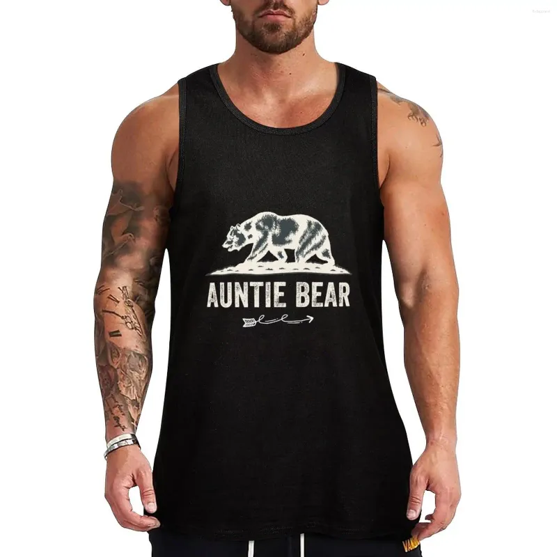 T-shirt per canotte da uomo zia orso !!!Top Gym Clothes for Man maschio in cotone ad asciugatura rapida