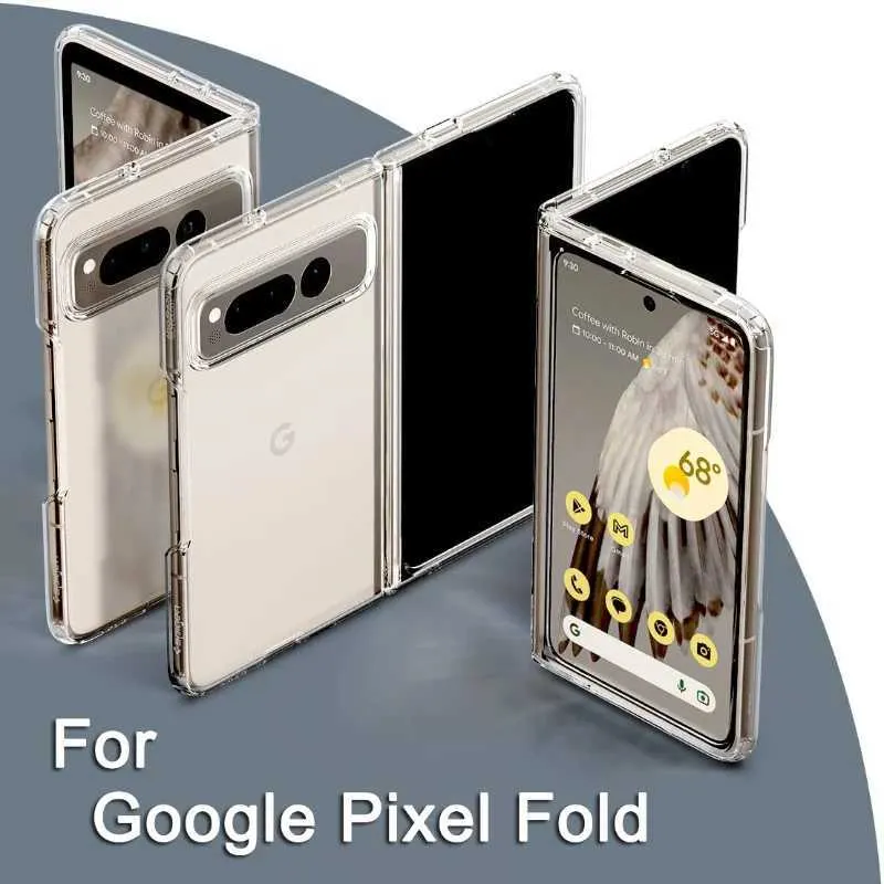 Cell Phone Cases Transparent Phone Case for Google Pixel Fold PC Anti-scratch Portective Cover for Google Pixel Fold Clear Mobile Phone Fundas 240423