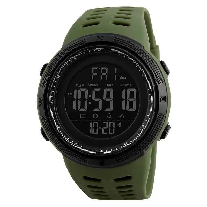 Armbandsur mode utomhus sportklocka män multifunktionsklockor väckarklocka krono 5bar vattentät digital klocka reloj hombre 240423