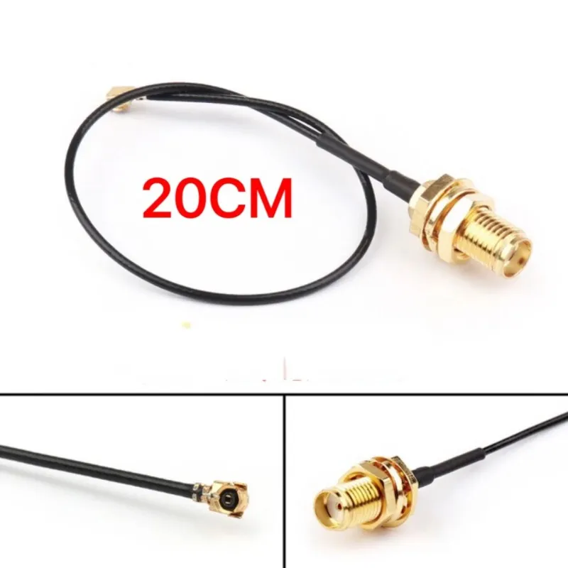 20 سم كابل موصل SMA أنثى إلى UFL/U.FL/IPX/IPX RF أو لا يوجد موصل محول Coax Adapter RG178 Pigtain Cable 1.13mm