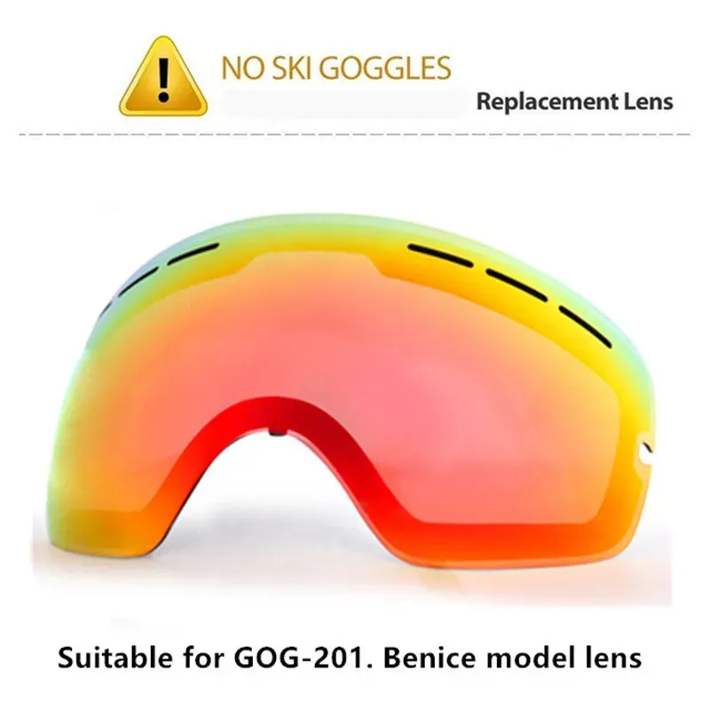 Óculos de lente óculos lentes lentes lentes lente antifog uv400 grandes óculos esféricos de esqui os óculos de neve lentes de óculos lentes apenas lentes