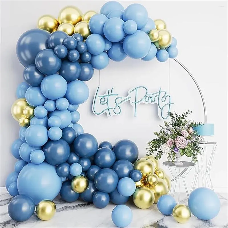 Party Decoration Blue Balloons Arch Kit Metallic Confetti Balloon Garland Birthday Decorations Baby Shower Baptism Wedding Theme Decor