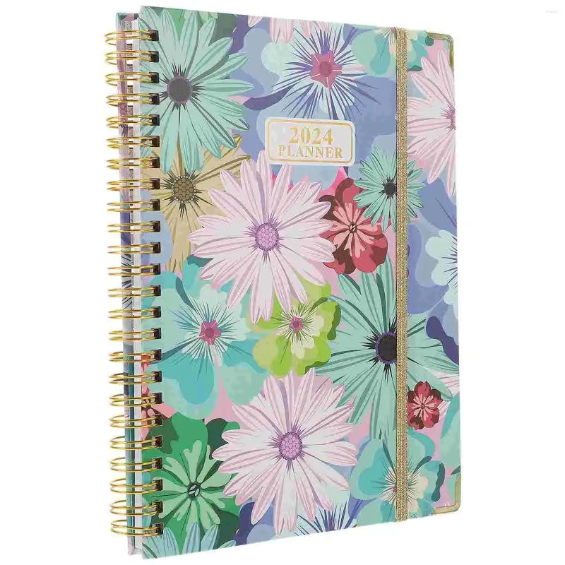 Planificateur d'année Nouveauté Notepad Horaire Notebook Agenda Planning Handbook 2024 English Student Decor 2024.1-12