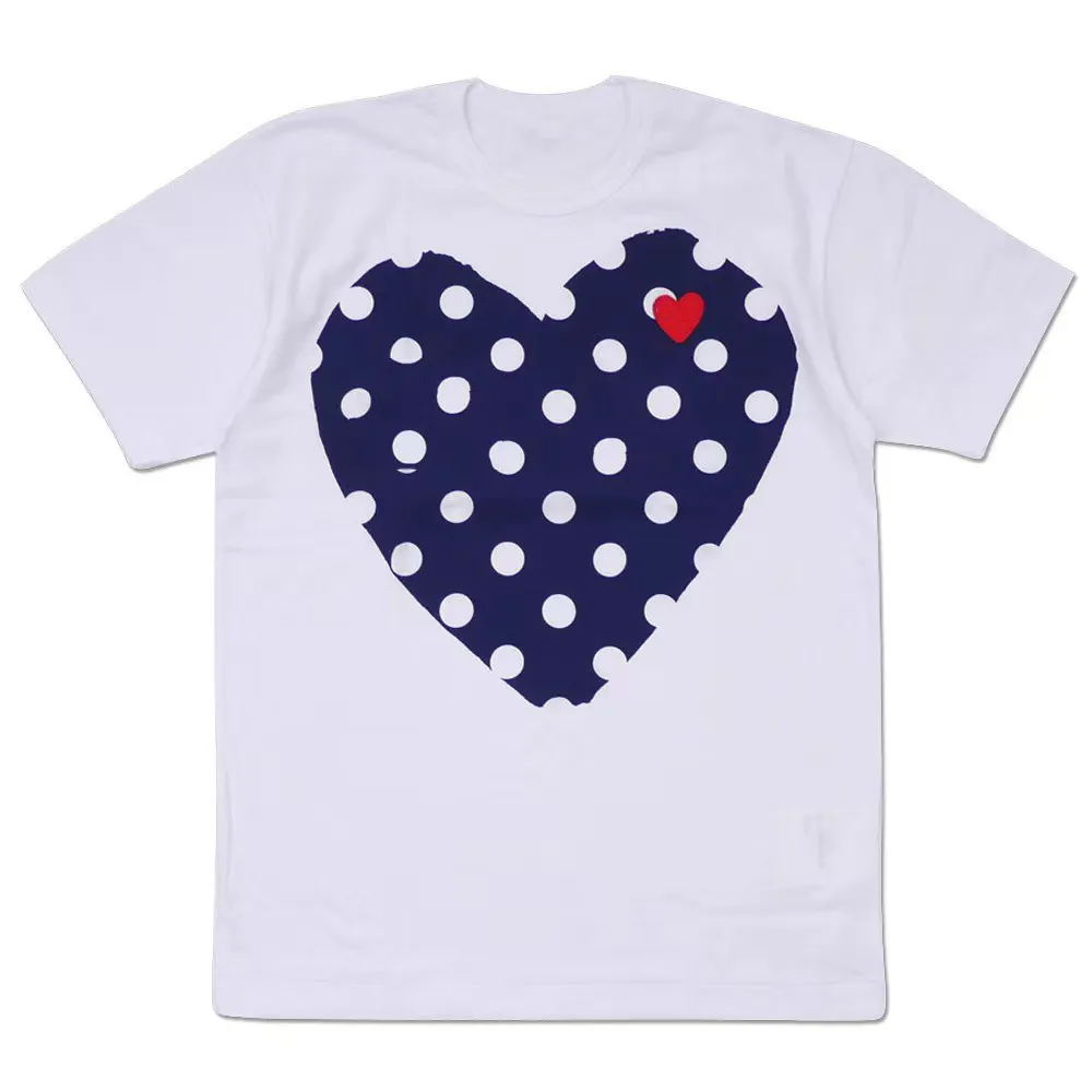 남자 T 셔츠 디자이너 여름 여자면 반 중계 인쇄 심장 두 점 자수 O-Neck 짧은 슬리브 커플 캐주얼 티셔츠