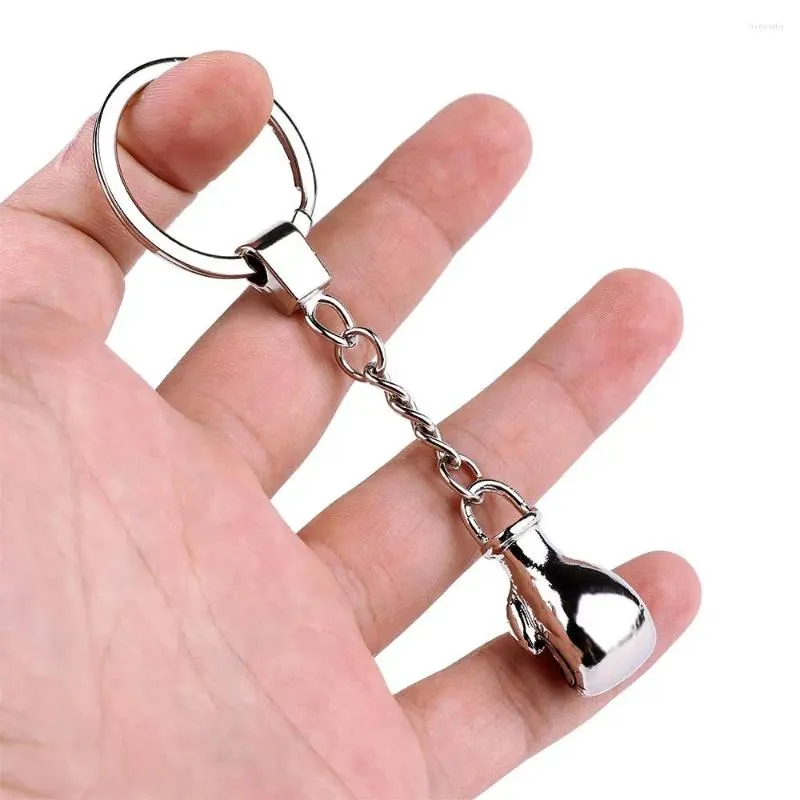 Keychains Exquisite Creative Mini Boxing Gloves Keychain Fashion Silver Color Metal Key Ring For Women Men Jewelry Gift