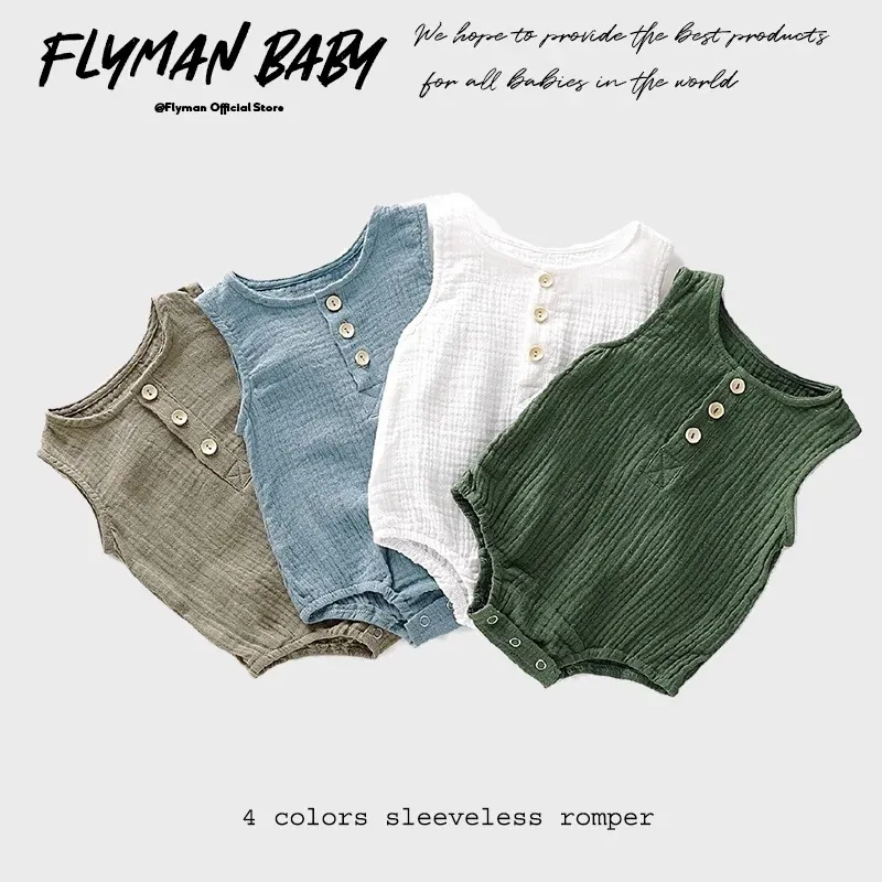 One-Pieces Baby Infant Newborn Girls&boys Comfort Button Sleeveless Romper Jumpsuit Bodysuit Summer Clothes