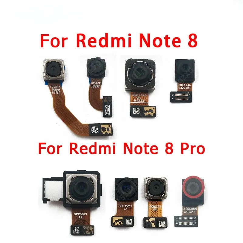 Xiaomi Redmiの前後のケーブルフロントとリアバックカメラノート8メイン顔面カメラモジュールフレックスケーブル交換スペアパーツ