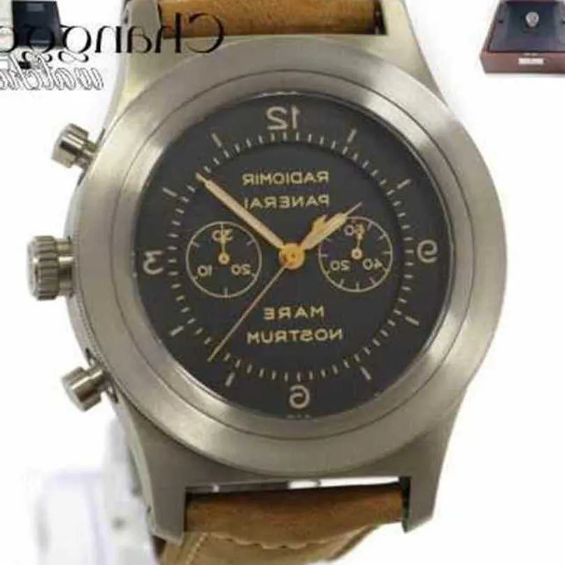 Mens relógios de movimento automático de pulseira de aço inoxidável Radiômer Pererei Radiômero Yegua Nostrum Titanium PAM00603 52mm Titanium Caja Papapes