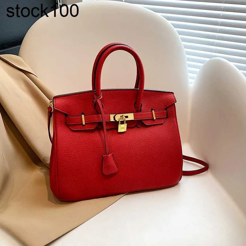 Borsetta platino Populano borsa 2024 una borsa a tracota spalla piccola pausa litchi pattern da donna in pelle vera e propria