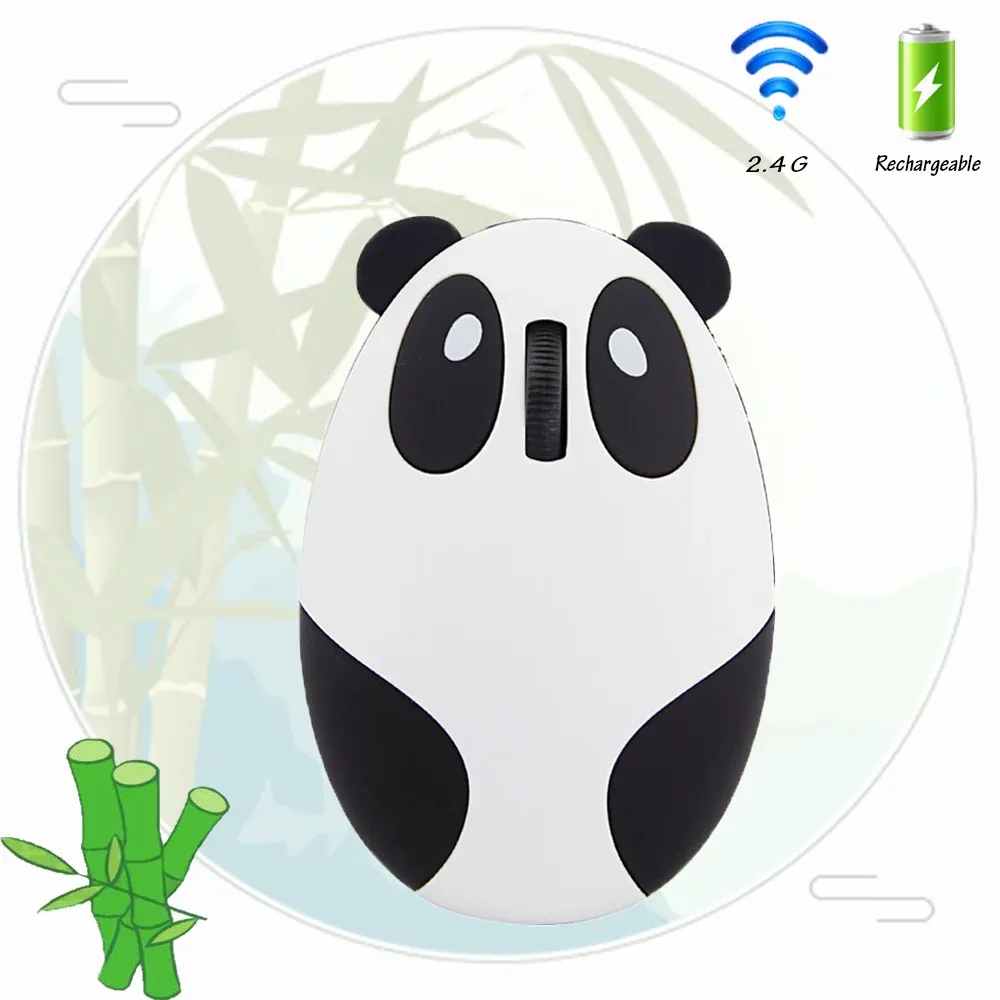 Mice Wireless Rechargeable Cute Mouse Mini Cartoon Panda Gamer Mause 3d Ergonomic Gaming Mice for Pc Laptop Computer Kid Child Gift