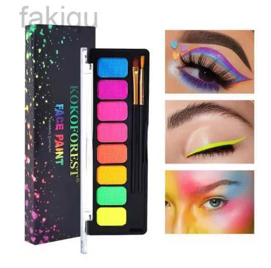 Kroppsfärg ibodybeauty ny ansikts kroppsmålning smink barn ansikte flash tatuering konst halloween party kropp smink upp färgpalett med pensel kit D240424