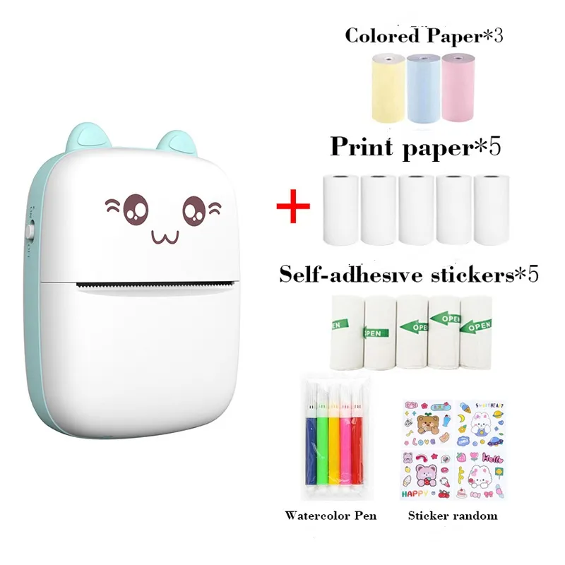 GuKKK Ini Photo Printer, Obile Theral Printer, Wireless Bluetooth