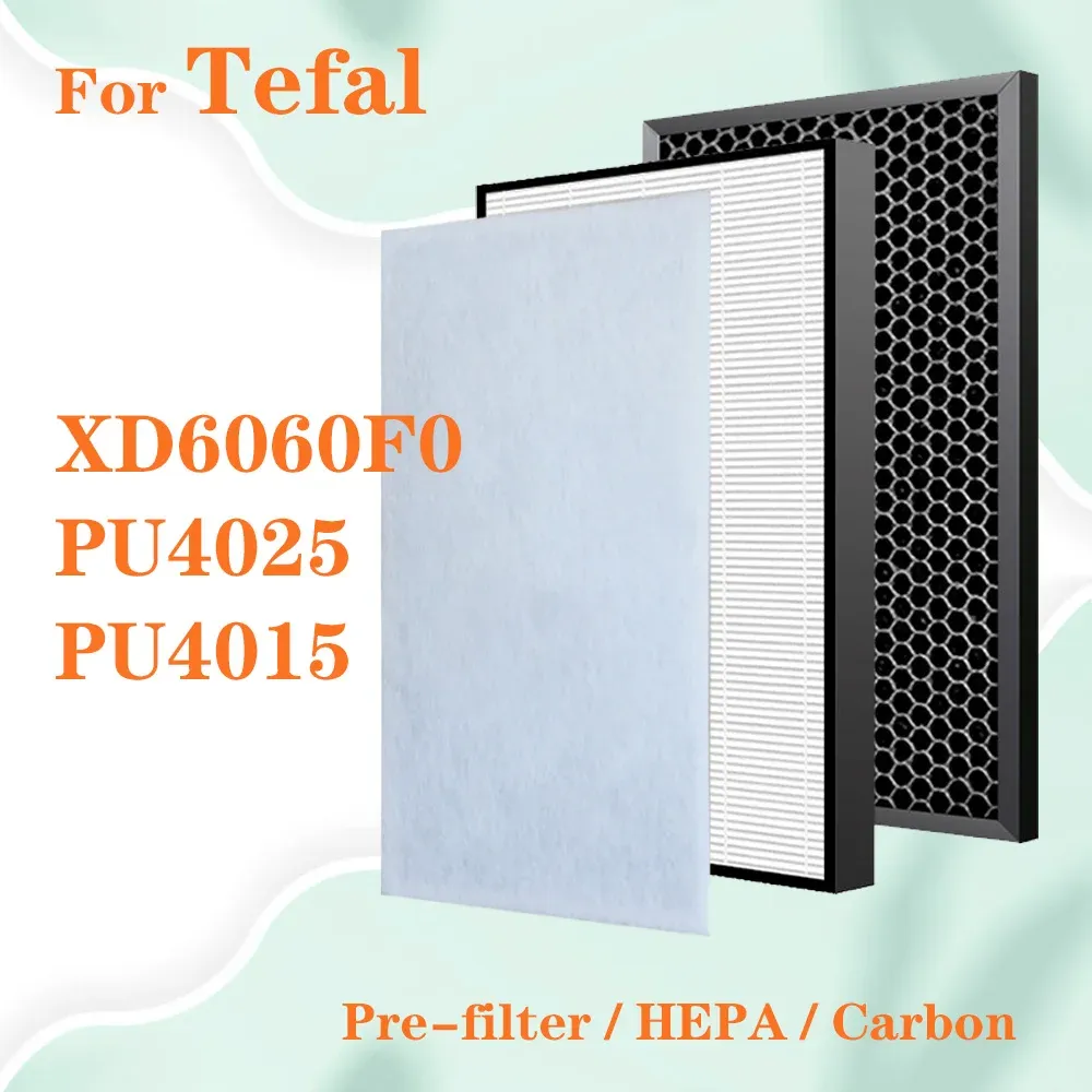 Oczyszczacze dla oczyszczacza powietrza TEFAL XD6060F0 PU4025 PU4015 Filtr powietrza Wymiana filtra HEPA Filtr węgla aktywowanego filtra węgla