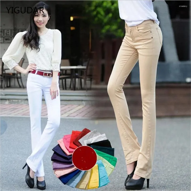 Women's Jeans Korean Skinny Women Stretch Pencil Pants Candy Color Small-leg Slim Leggings Denim Trousers Mon For