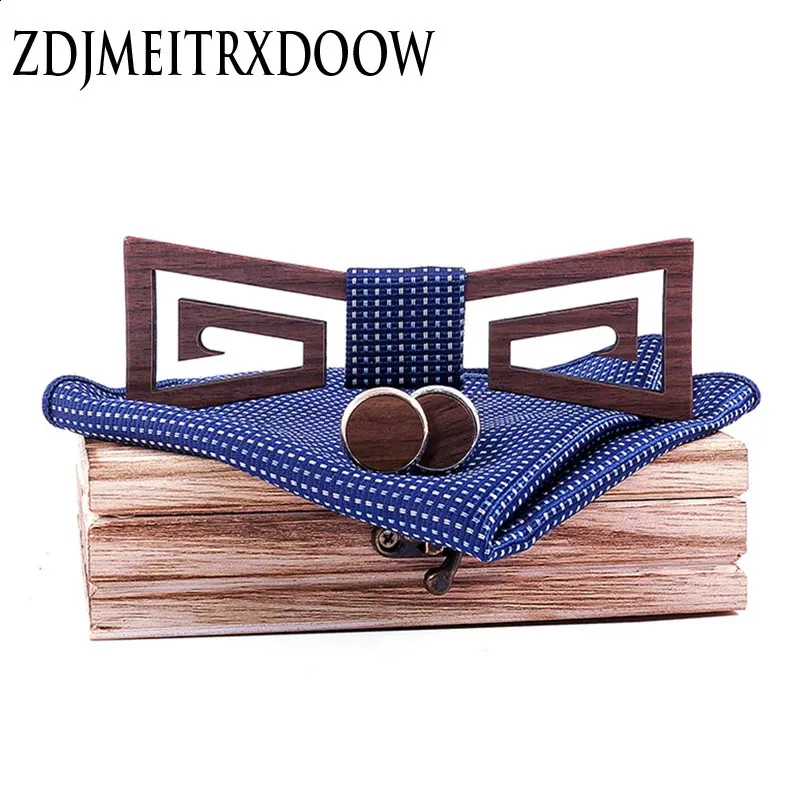 Fashion Wood decoration Bow Tie Men Accessories Bowtie Gifts For father wedding corbatas para hombre seda 240412