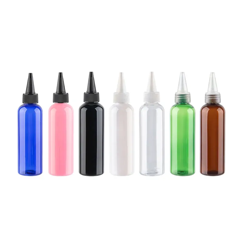 Bottles 50pcs 100ml Pointed Cap Top Pet Bottle Ladies Cosmetic Refillable Small Sample Container for Make Up 100ml Plastic Empty Bottle