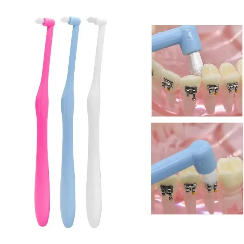 Limpadores Flugro Flugro interdental Bristle macia Ortodôntico Brace Limpando escova de dentes Cúspa de dentes de dentes Cuidados de dentes de cuidados orais