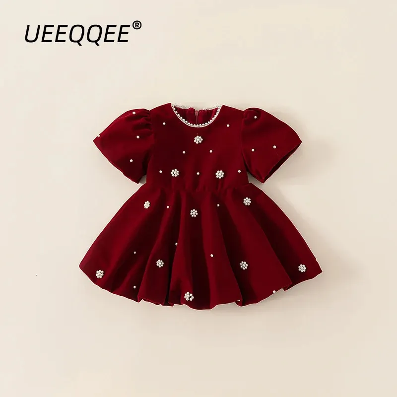 Pearl Warm 2024 Spring Autumn Children Dress Girls Girli