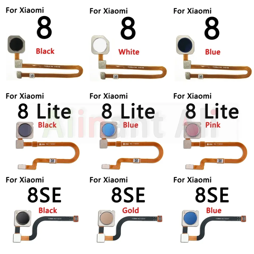 Cables Original Home Button Back Touch ID Scanner Fingerprint Sensor Flex Cable Ribbon For Xiaomi Mi 8 8SE 8Lite Lite SE