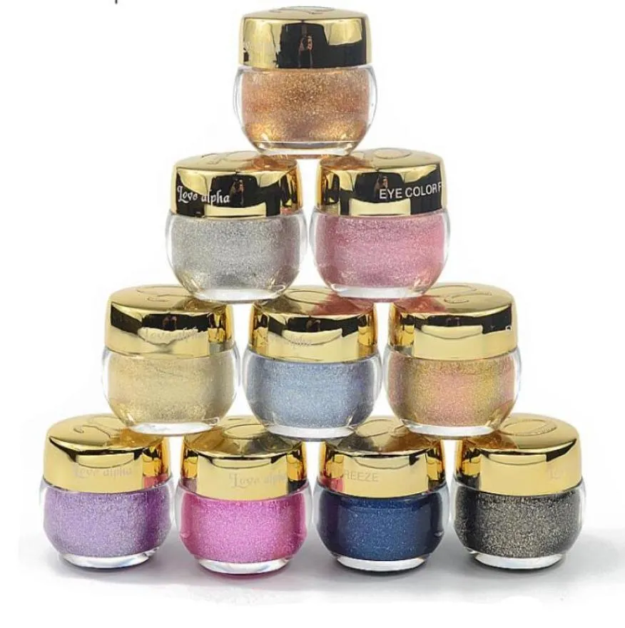 16 färger Eye Shadow Professional Eyes Makeup Glitter Enkel färg Eyeshadow Gel Party Cosmetics Flash Powder4066713