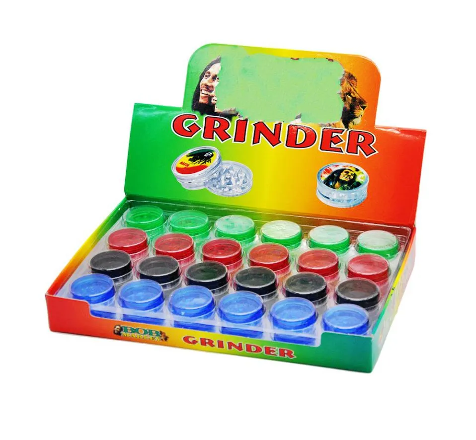 48pslot 2 parties 30 mm Mini acrylique en plastique dur et tabac de tabac Muller Reggae Grinder Grinder Grinder Miller6775462