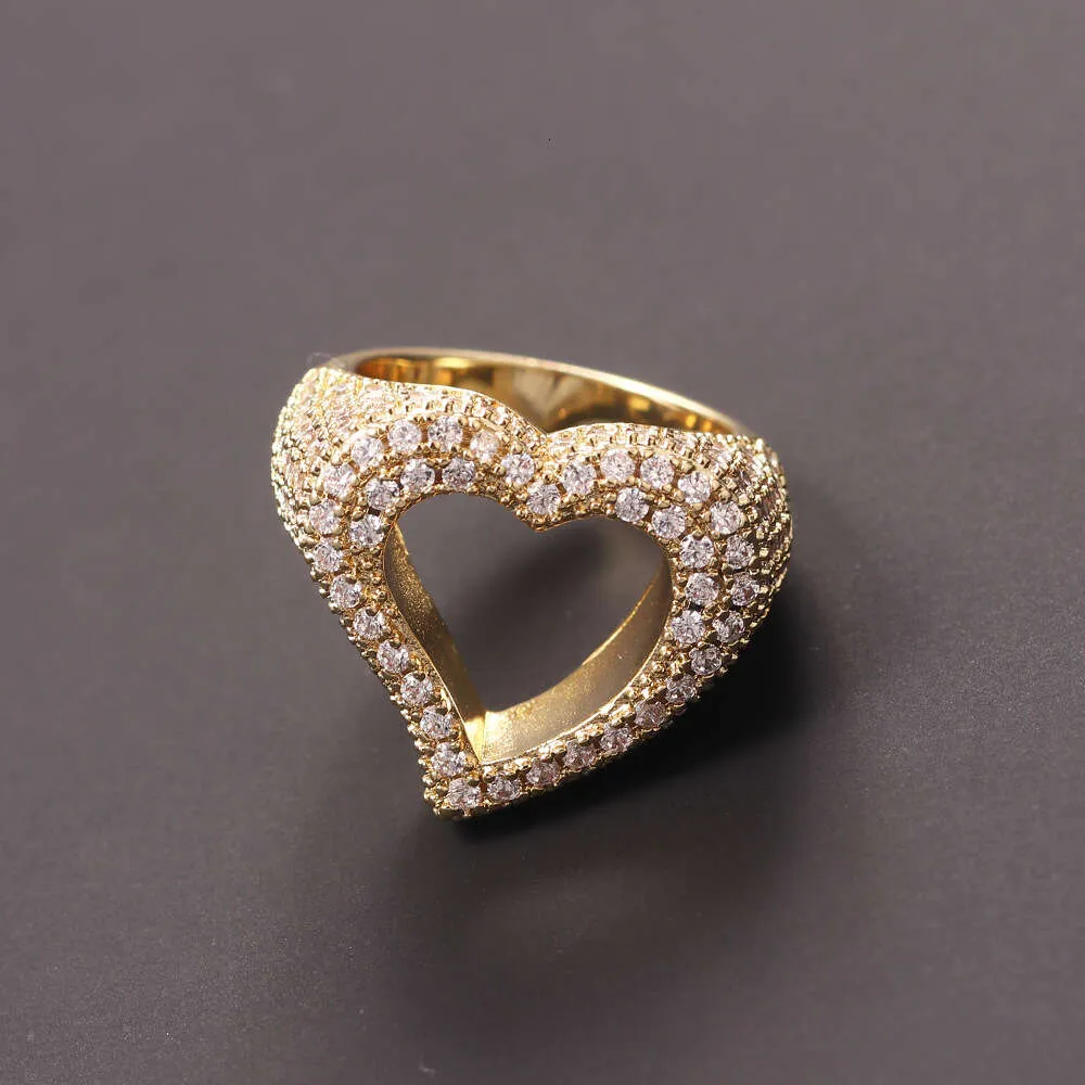New Hollow Heart Zircon Personalized Instagram Popular Fashion Ring