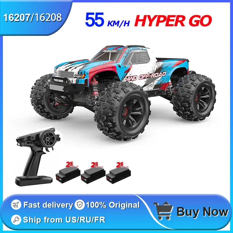Cars MJX 16208 16207 Hyper Go Rc Car 1/16 Brushless 4WD Racing Truck 2.4g Highspeed OffRoad Remote Control Drift Cars Toys for Kids