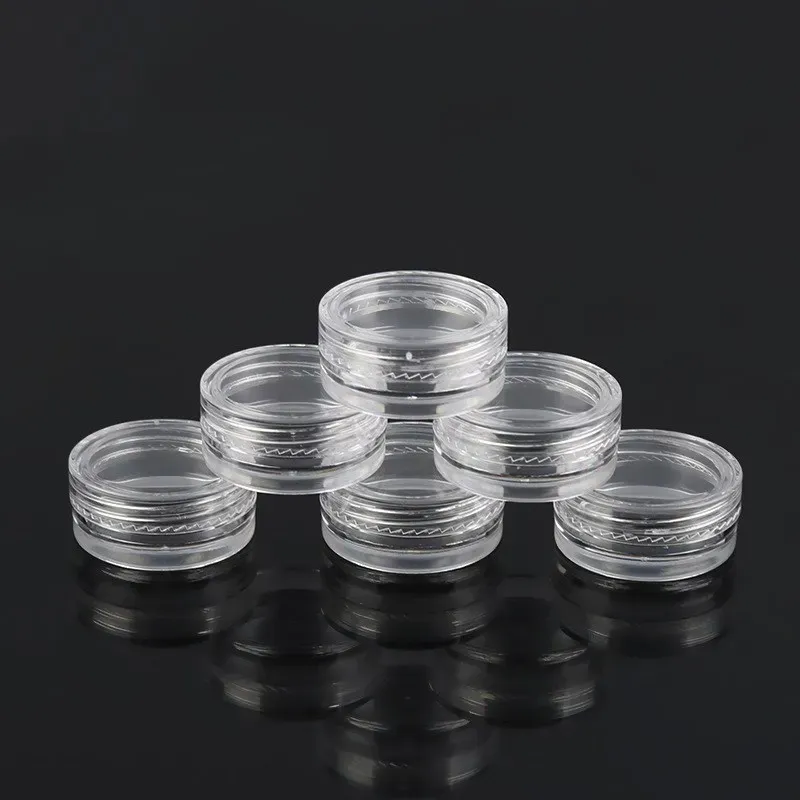 2.5g Containers Jars Bottle Clear Plastic Box Transparent 2.5 g For Cosmetic DAB Wax Storage Makeup Balm Face Cream Eyeshadow Nail Lip Gloss Sample Refillable Small Pot