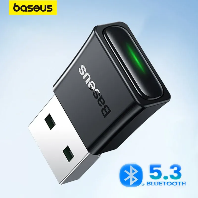 Mice Baseus USB Bluetooth 5.3 PC用アダプターWin11/10/8.1 BTトランスミッターレシーバーワイヤレスマウスキーボード用ドングルワイヤレスアダプター